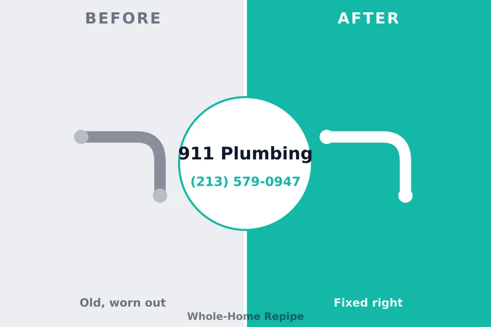 Before and after: plumbing repair Webberville, MI